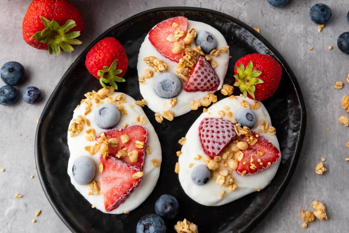 frozen berry and yogurt snacks.
