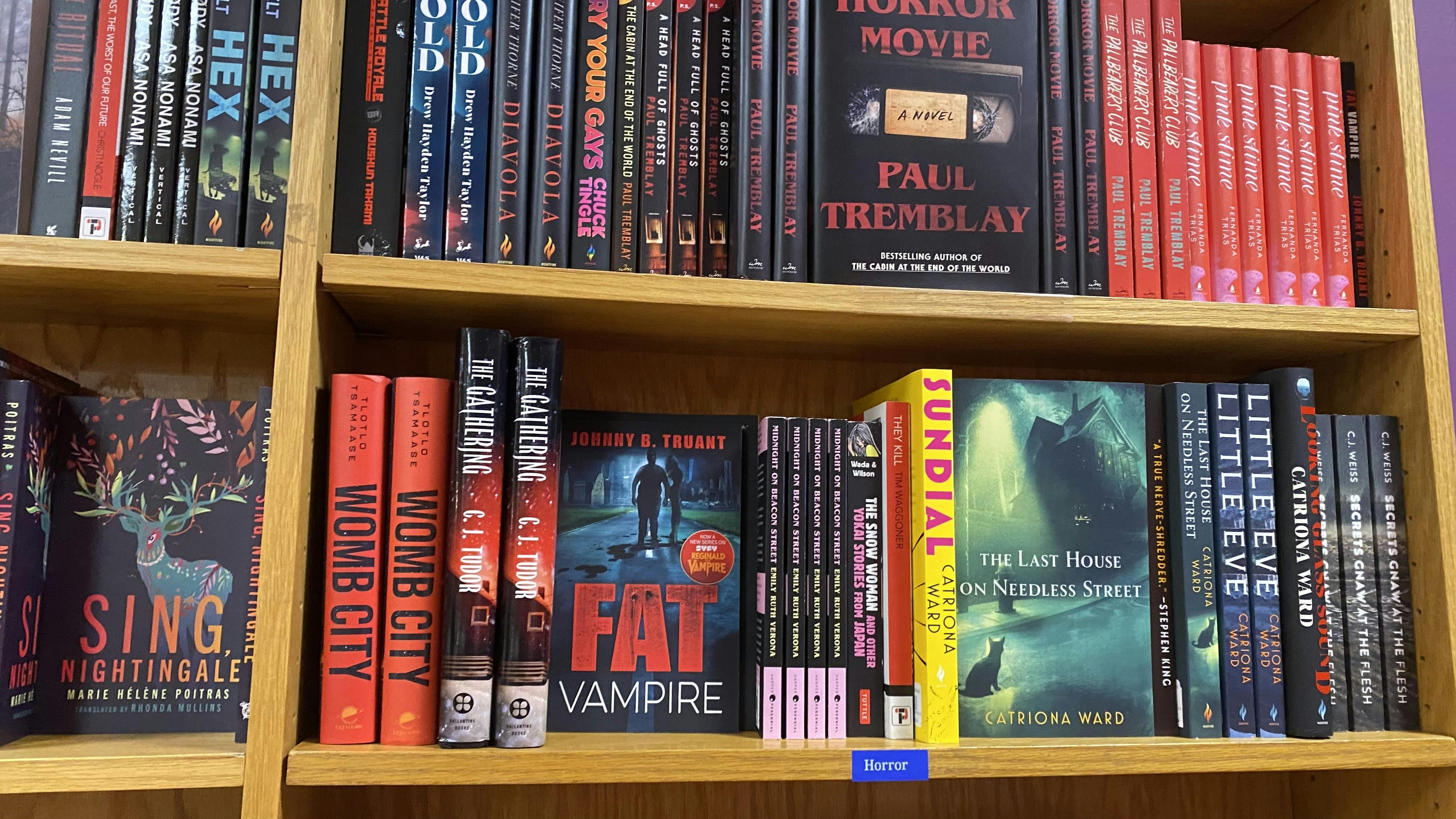 Fat Vampire on bookshelf at BookPeople