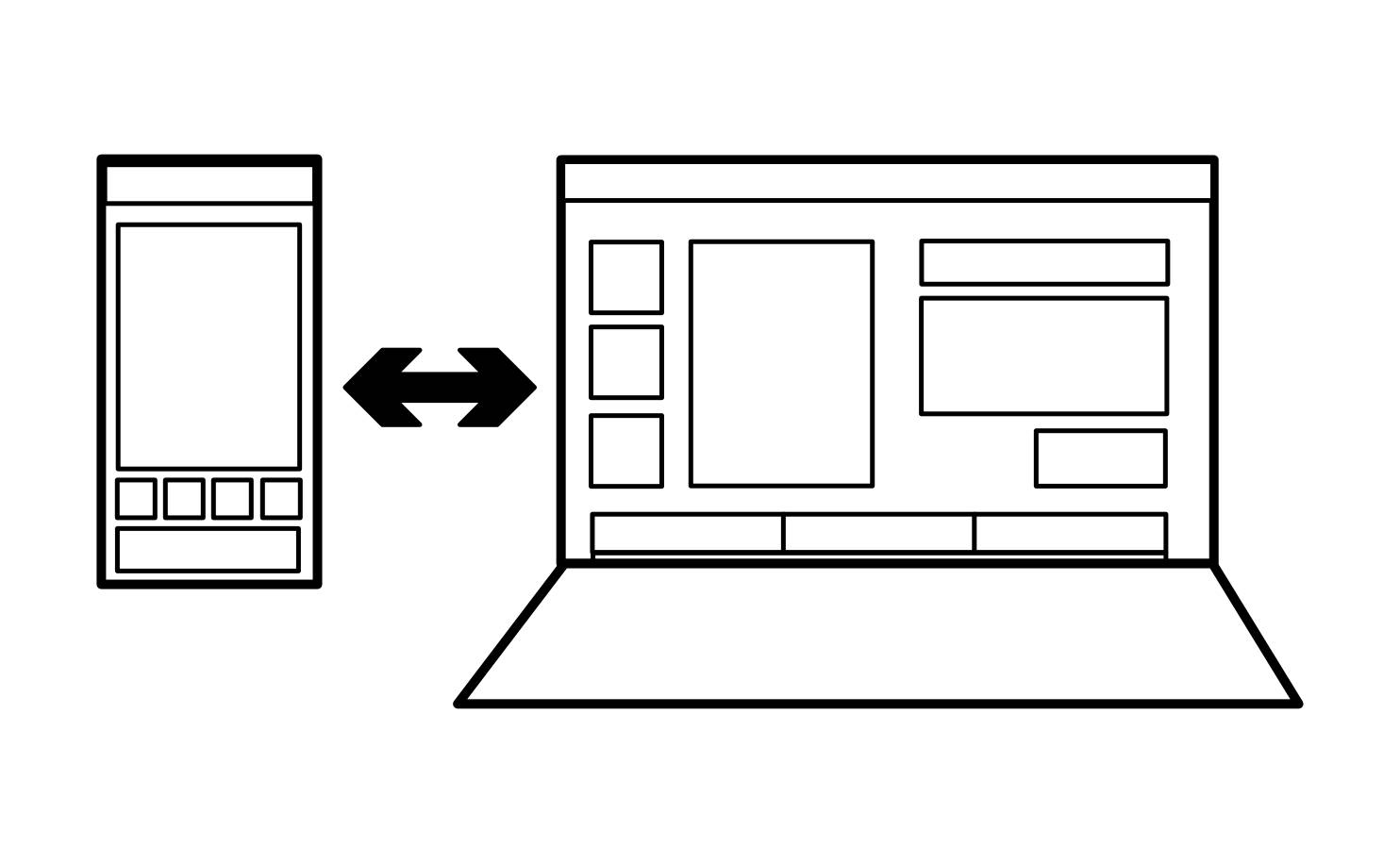 A mobile website next to the same website as seen on a laptop.