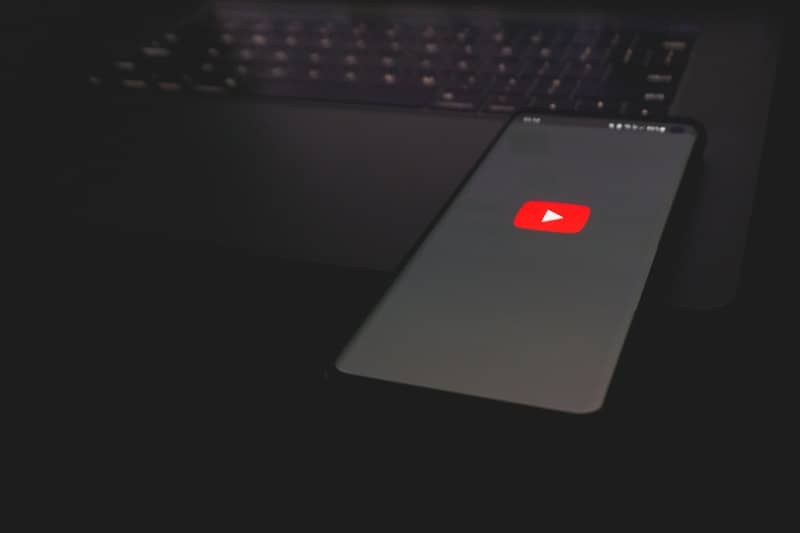 blank phone screen displaying youtube logo