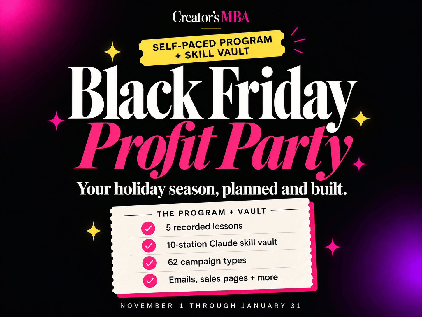 Black Friday Profit Party & Claude Skill Vault