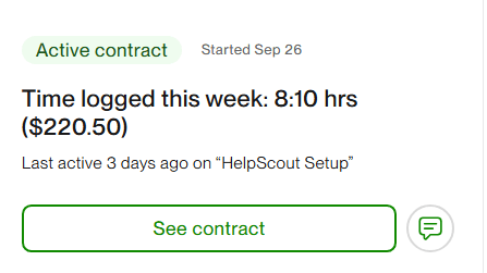 Help Scout time logged 8:10 $220.50