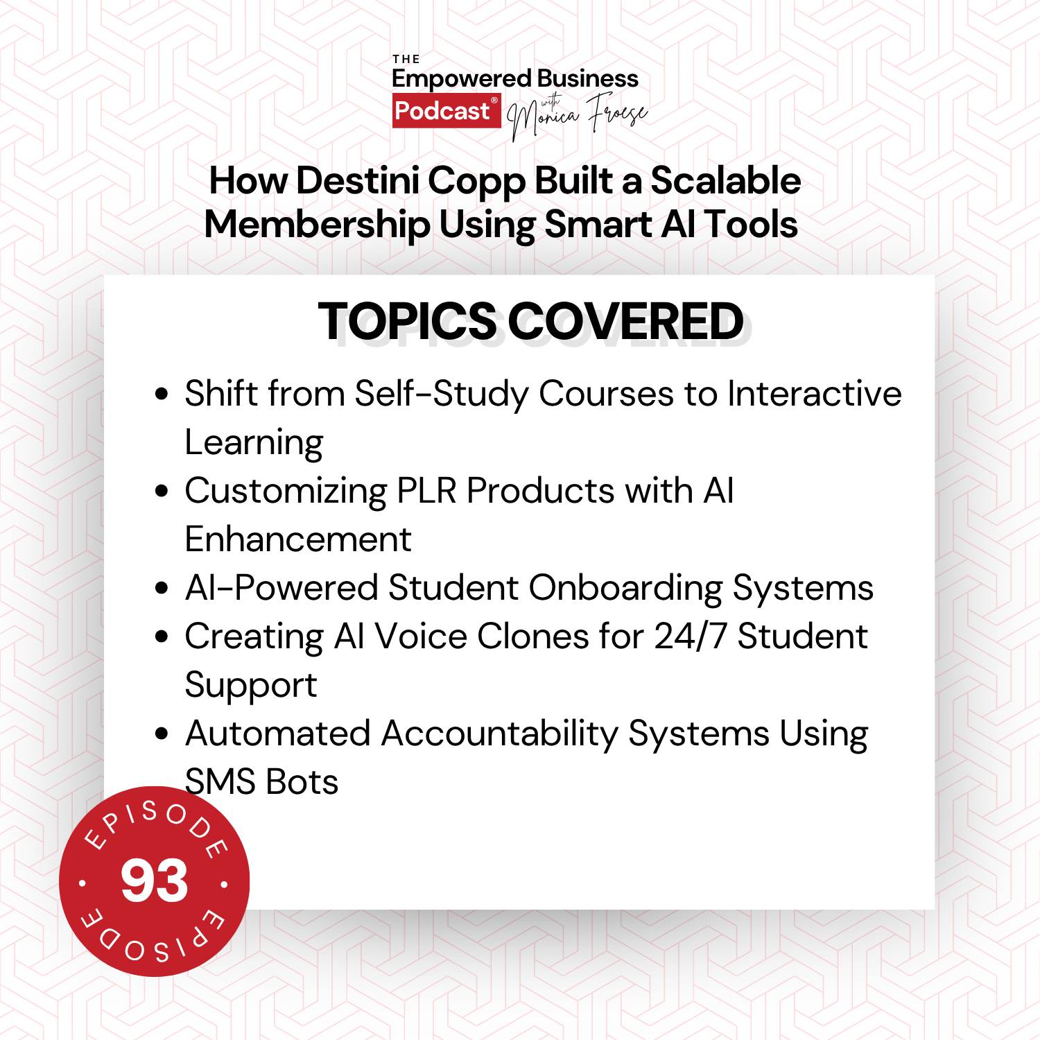 How Destini Copp Built a Scalable Membership Using Smart AI Tools