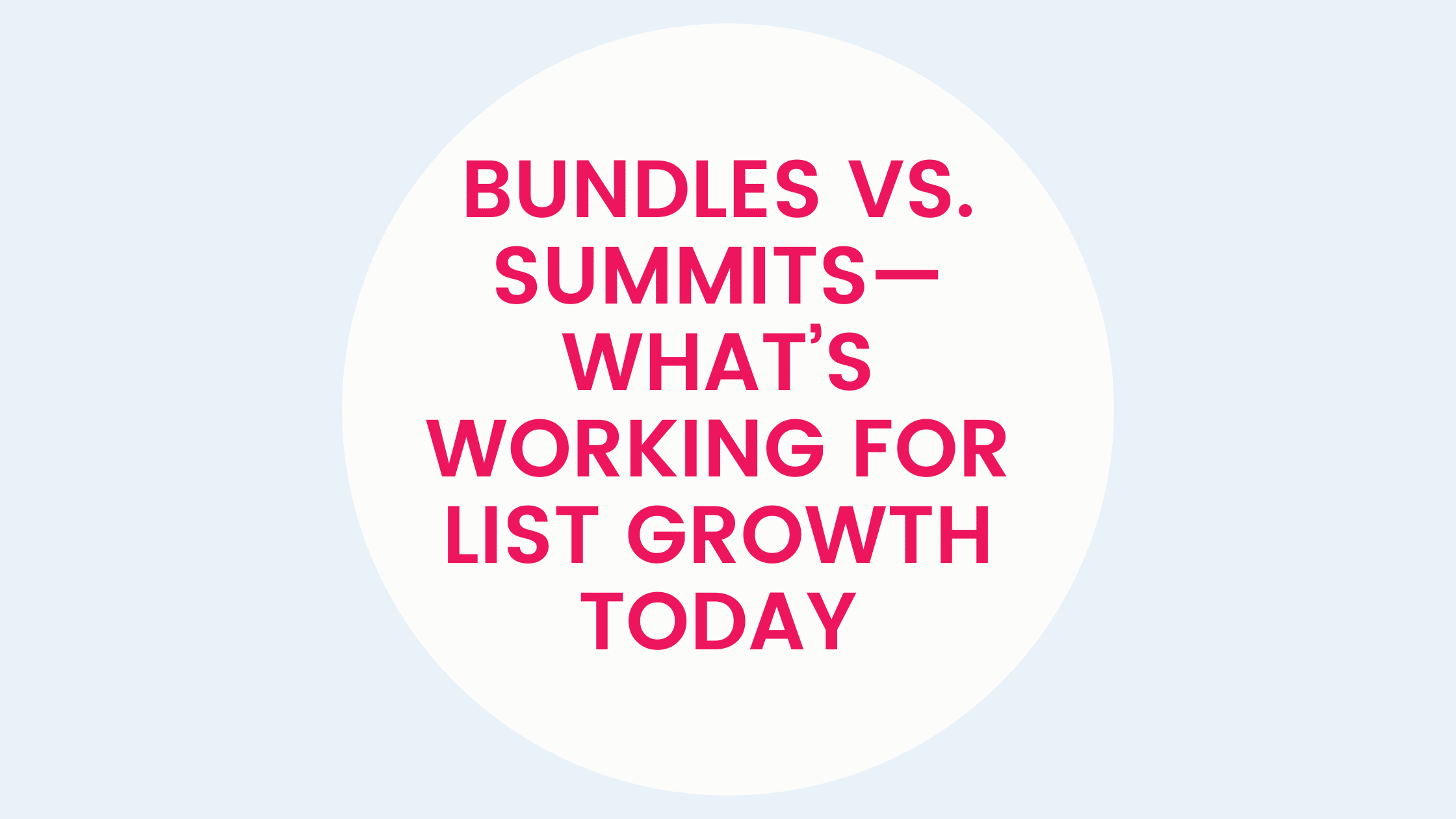 Bundles vs. Summits