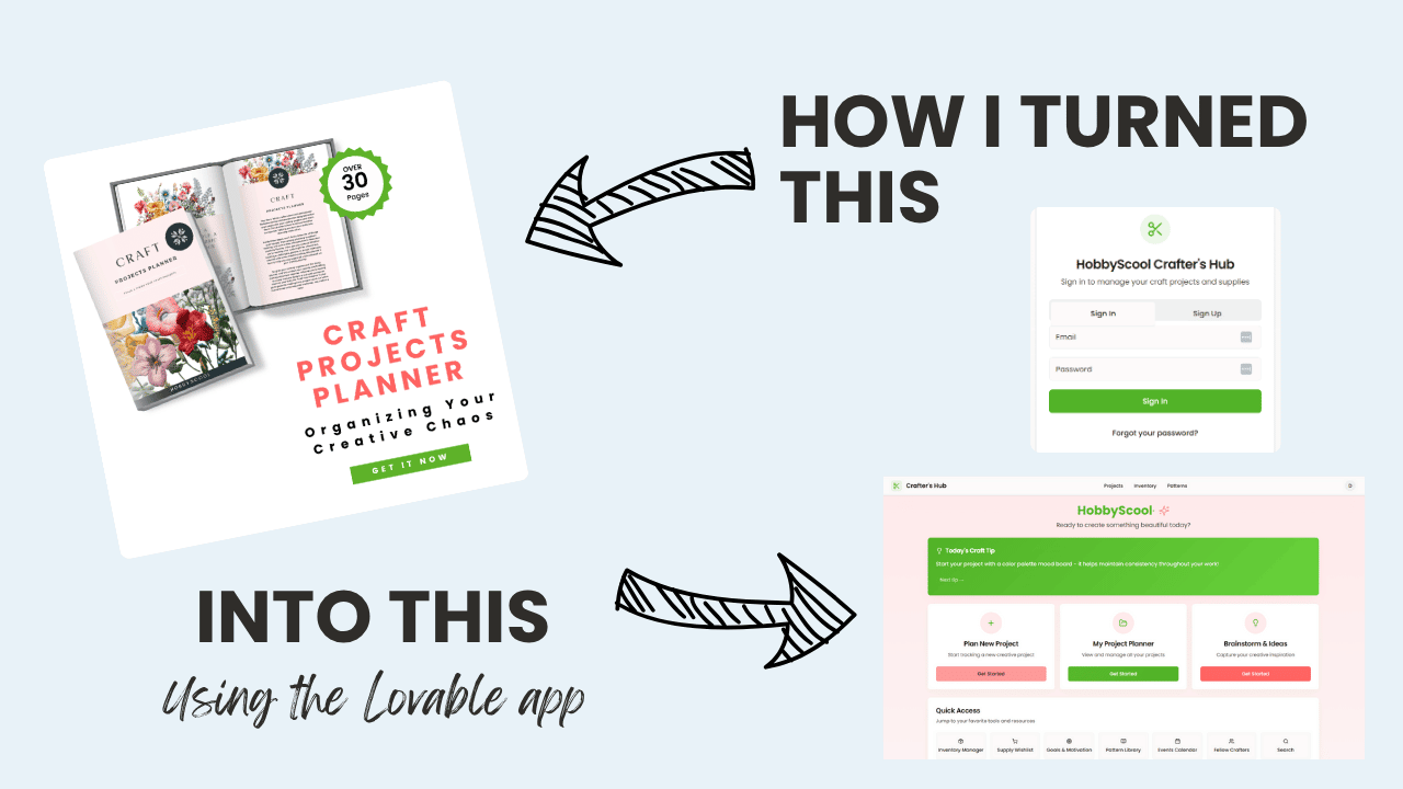 Picture of How I Turned a Printable Craft Planner Into a No-Code App for My Membership
