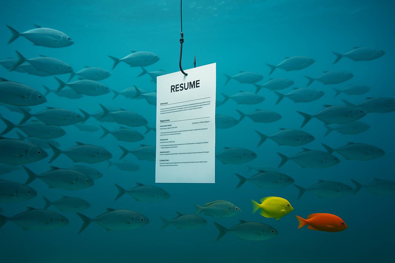 A school of fish ignoring your resume