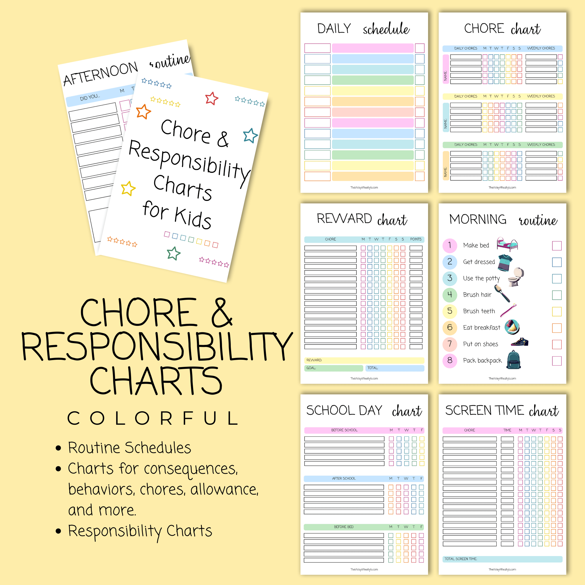 Back to School Planners, Chore/Responsibility Charts, and More!