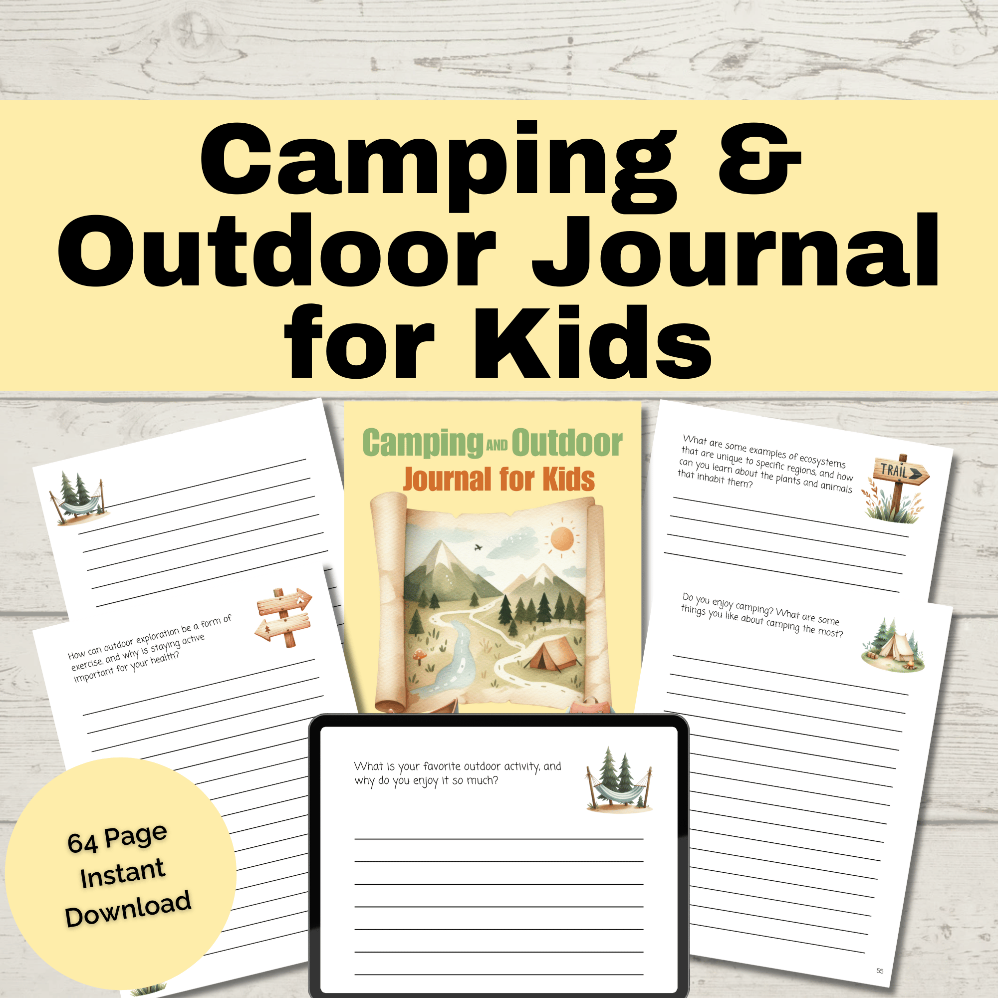 Camping and Outdoor Journal for Kids