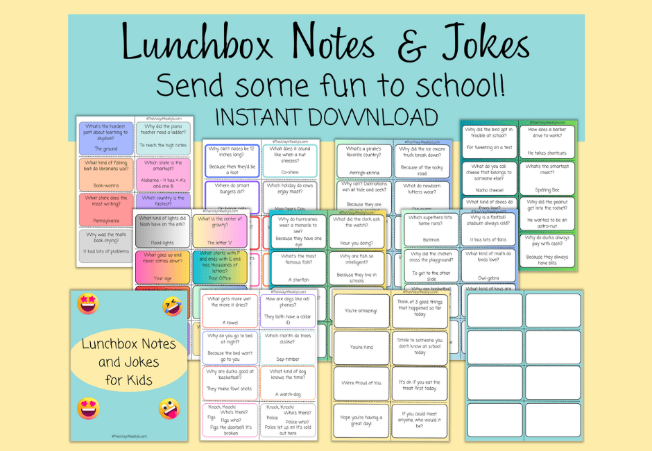 Lunchbox Notes and Jokes plus homeschooling resources