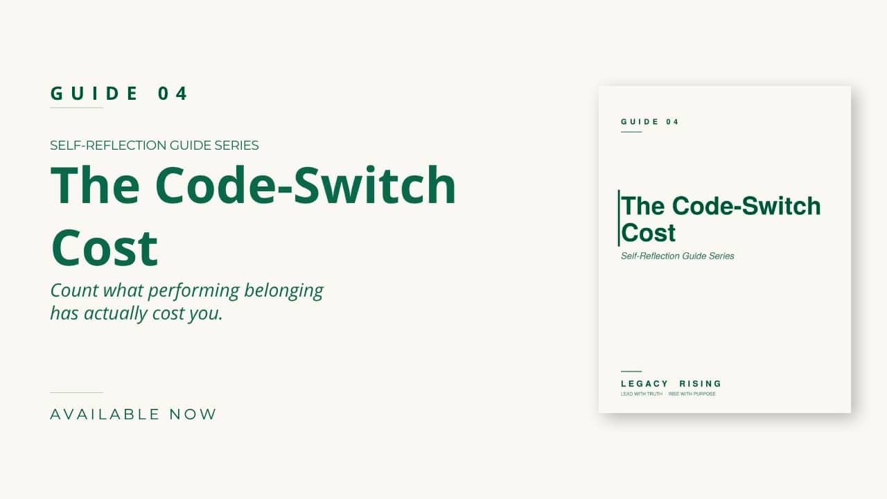 Cover of The Code-Switch Cost, a free Dear Daughter reflection guide exploring the emotional and personal costs of changing how we show up to fit in.