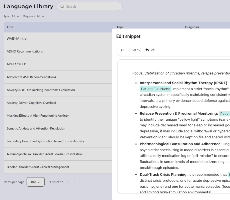 Recommendation Frameworks feature
