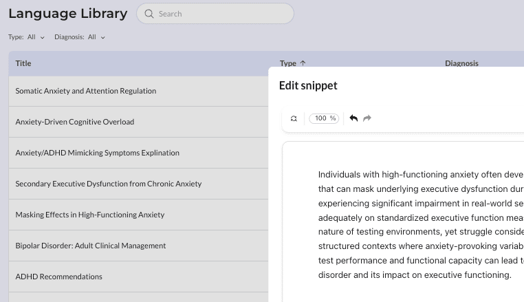 Snippet & Content Banks feature