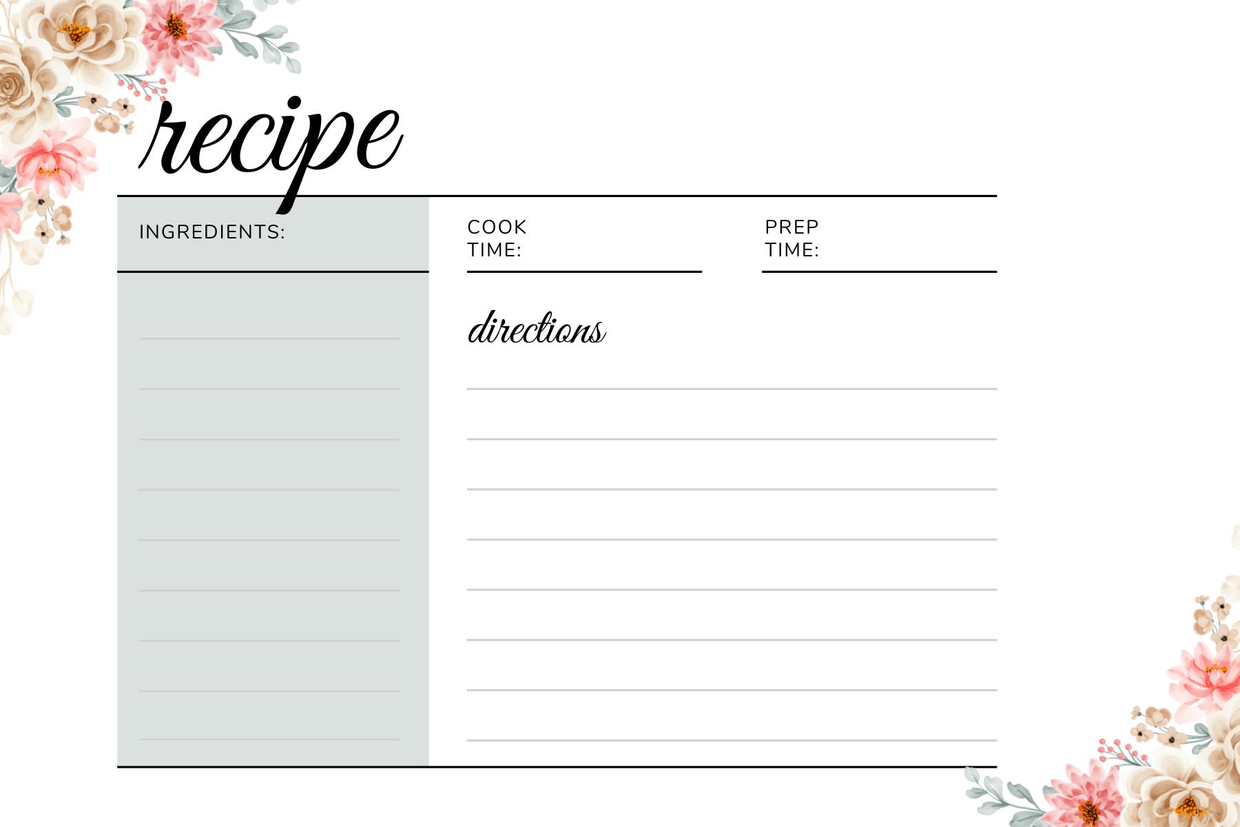 Printable Recipe Cards