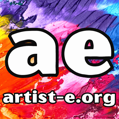 logo image of artist-e.org with colorful background