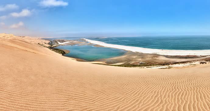 Sea and sand in Namibia