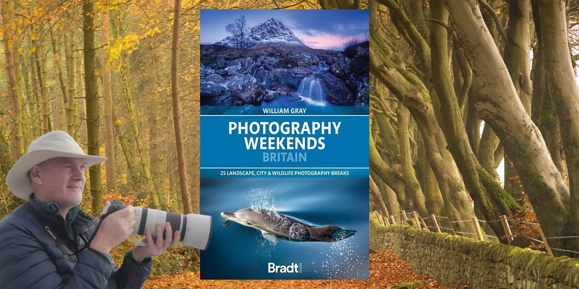 Banner advertising William Gray's 'Photography Weekends Britain' book