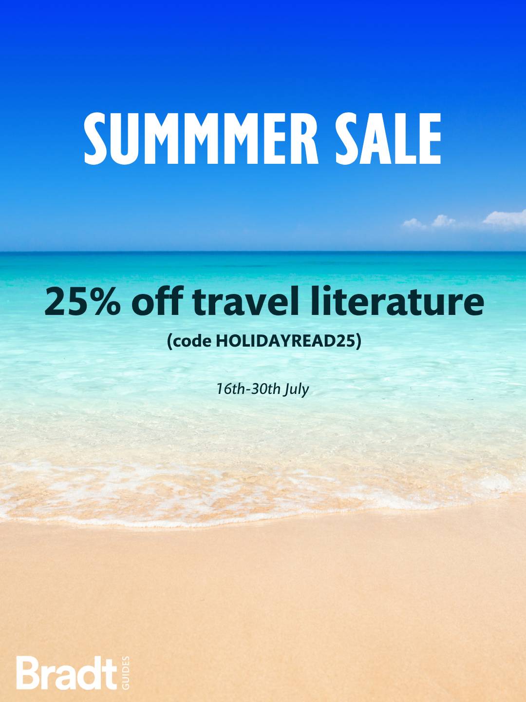 BEACH POSTER ADVERTISING BRADT'S SUMMER SALE 