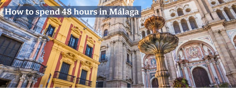 Cathedral courtyard in Malaga, Spain