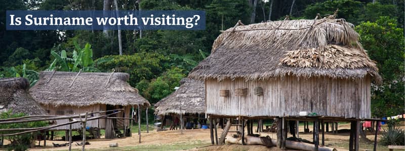 Wooden huts on stilts in Suriname
