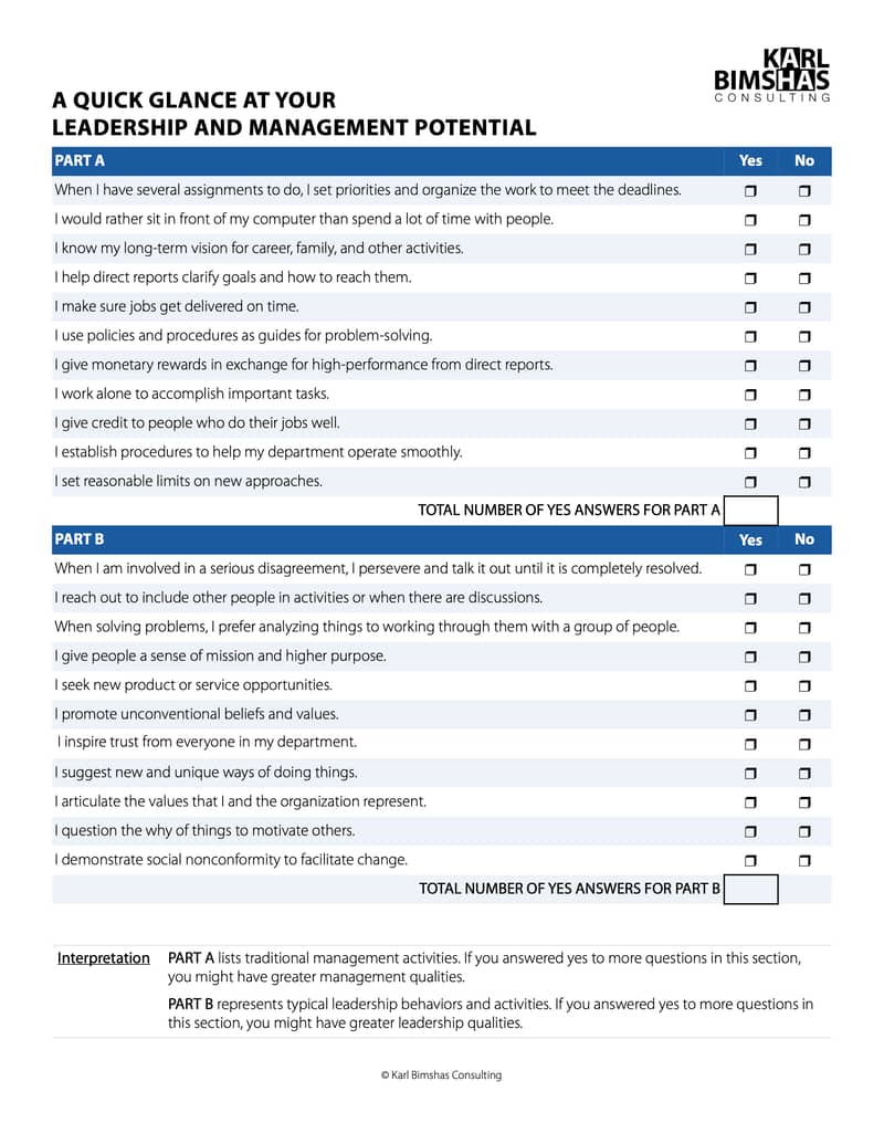 Leadership and Management Potential