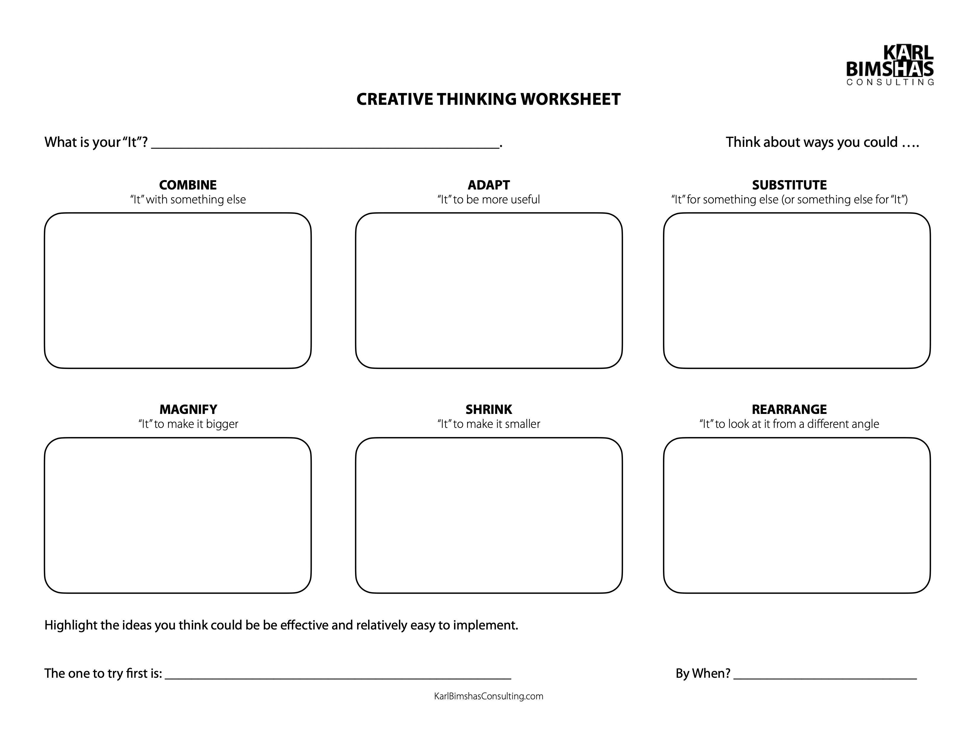 Creative Thinking Worksheet