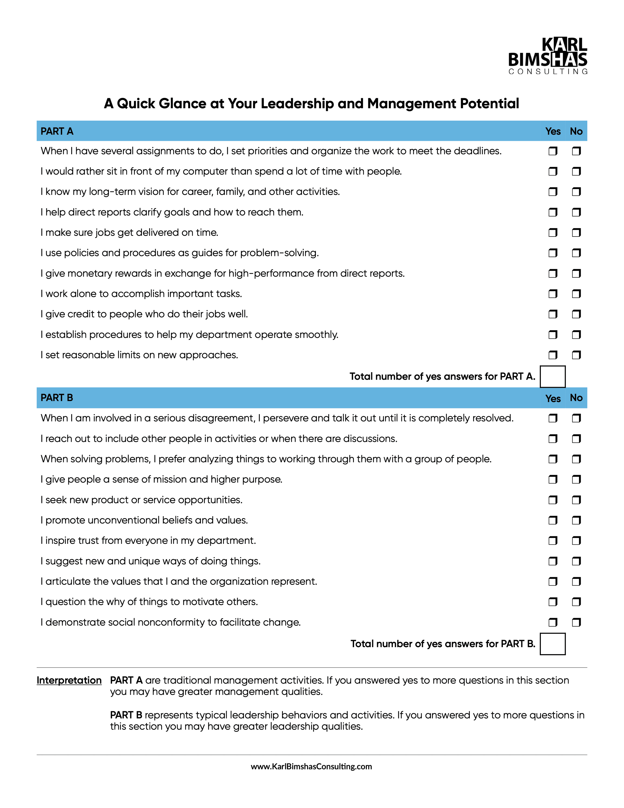 Leadership and Management Potential