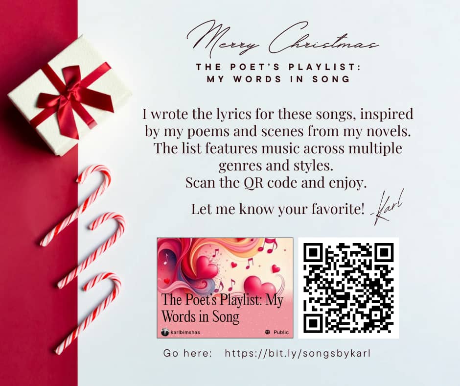 “The Poet’s Playlist” is a diverse collection of poems, short stories, and passages from my novels that have been translated into several different genres of songs. I hope you can check them out and tell me which ones you like.