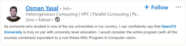 Student Testimonial - Osman Yasal