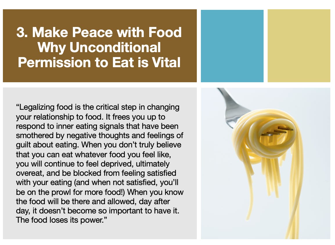 Unconditional permission to eat is vital to a healthy relationship with food