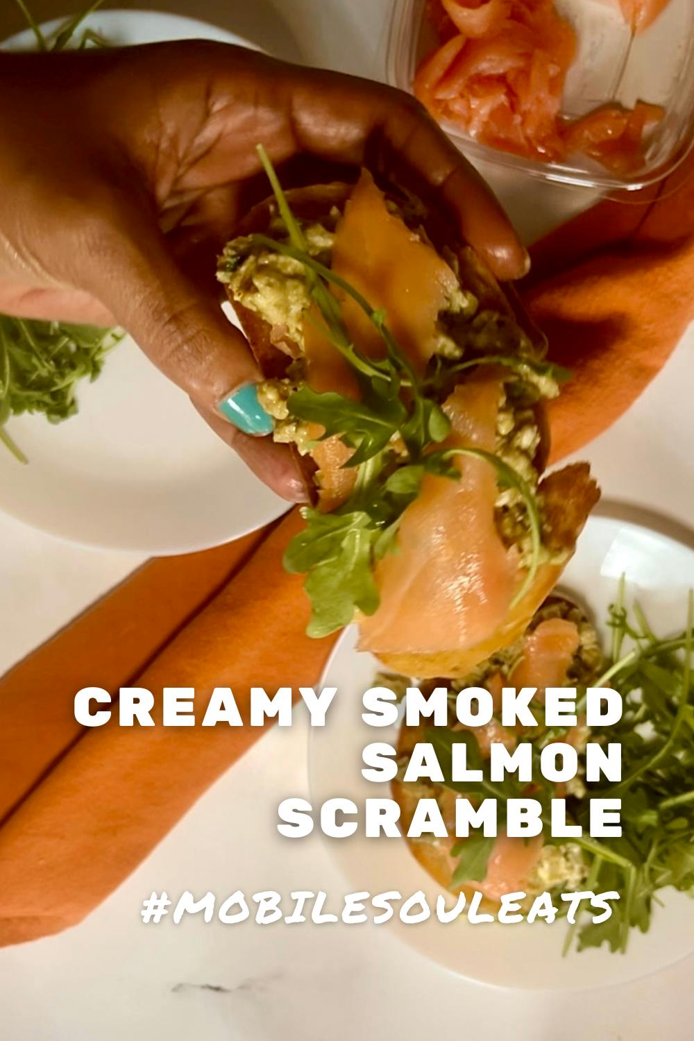 creamy smoked salmon scramble