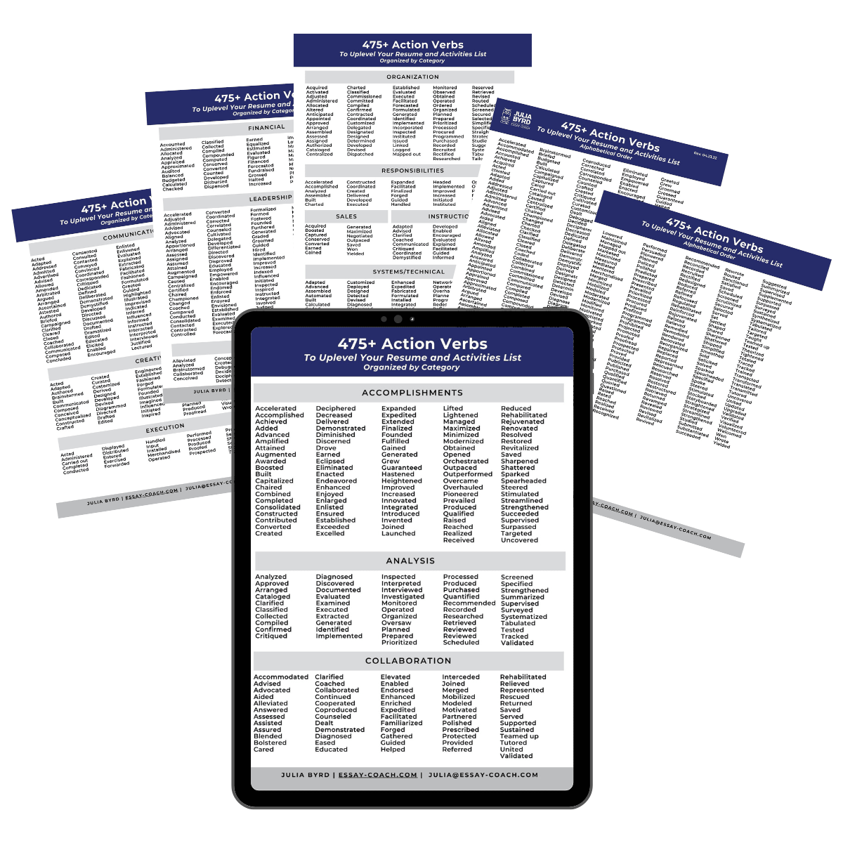 Get your free list of 475+ action verbs!