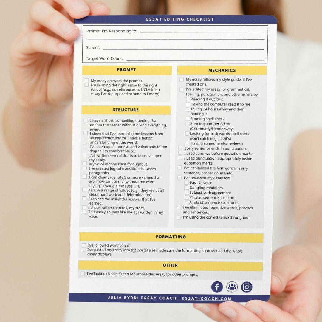 Essay Editing Checklist