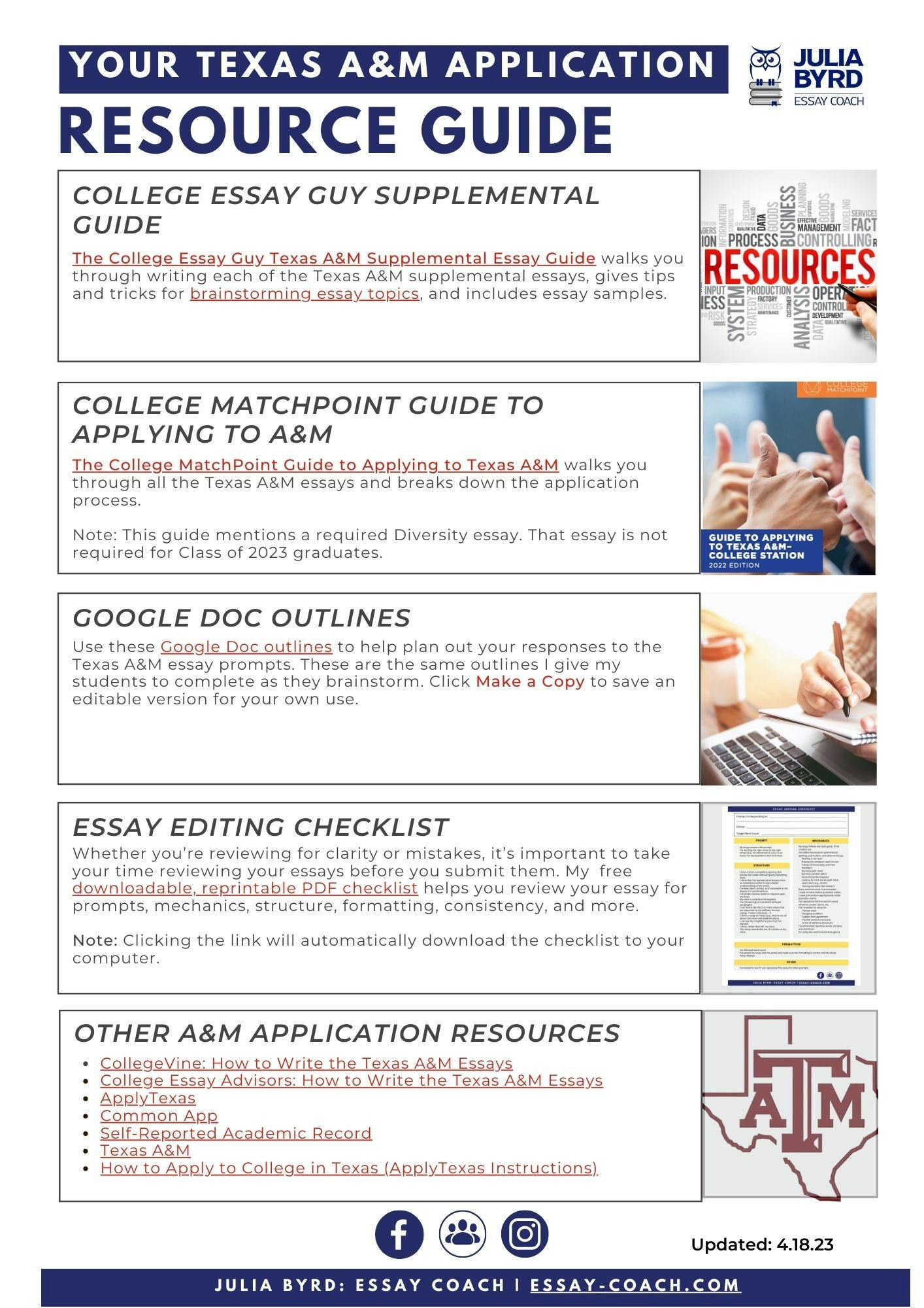 Get your free Texas A&M Applicant Resource Guide