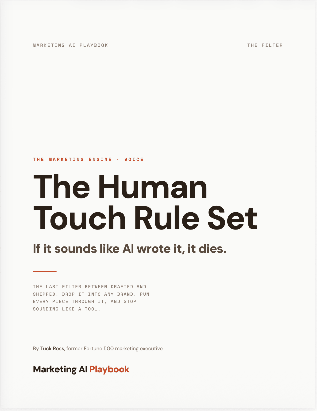 The Human Touch Rule Set