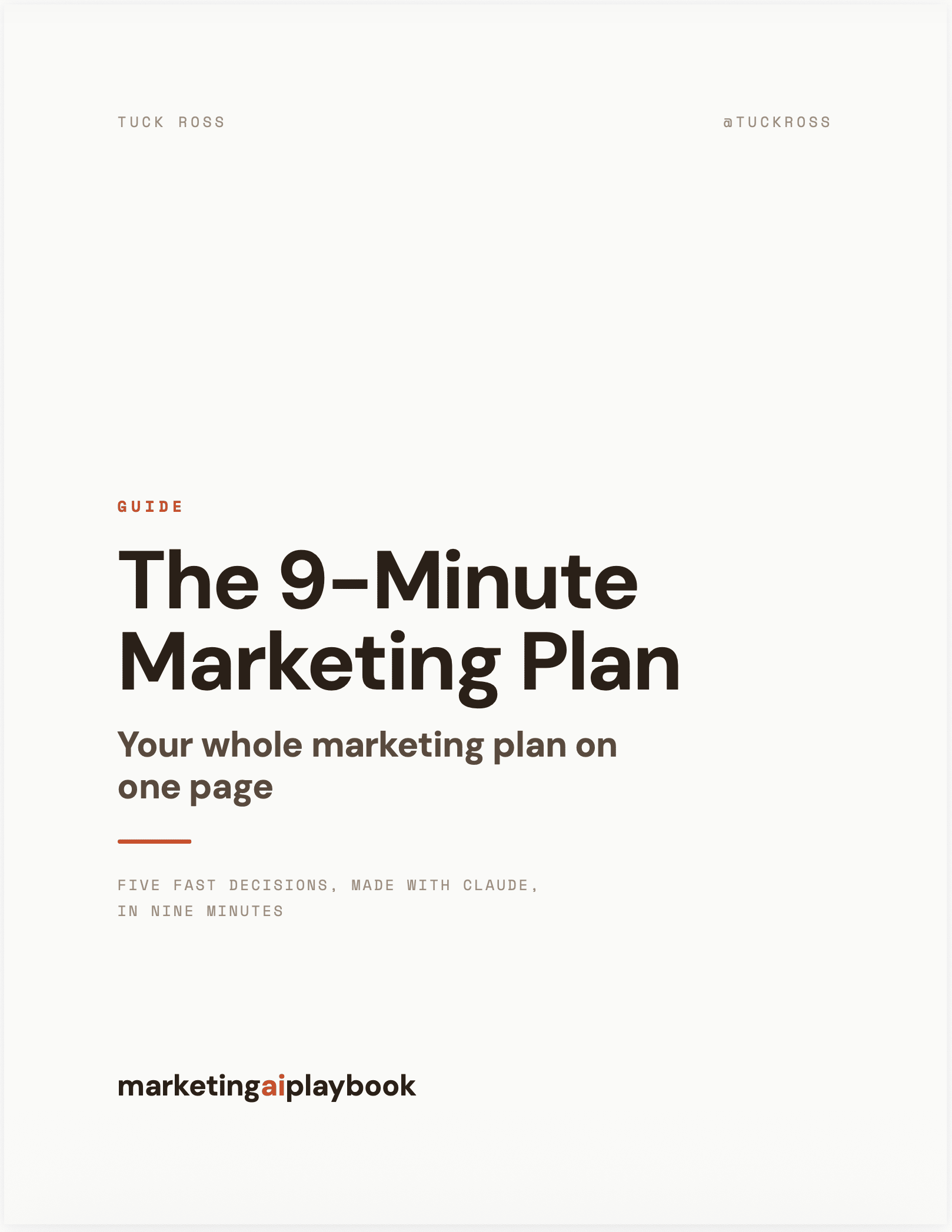 The 9-Minute Marketing Plan