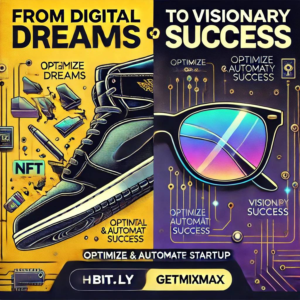 DALL·E 2025-01-25 09.12.16 - A vibrant and eye-catching graphic featuring the headline 'From Digital Dreams to Visionary Success' in bold, modern typography.