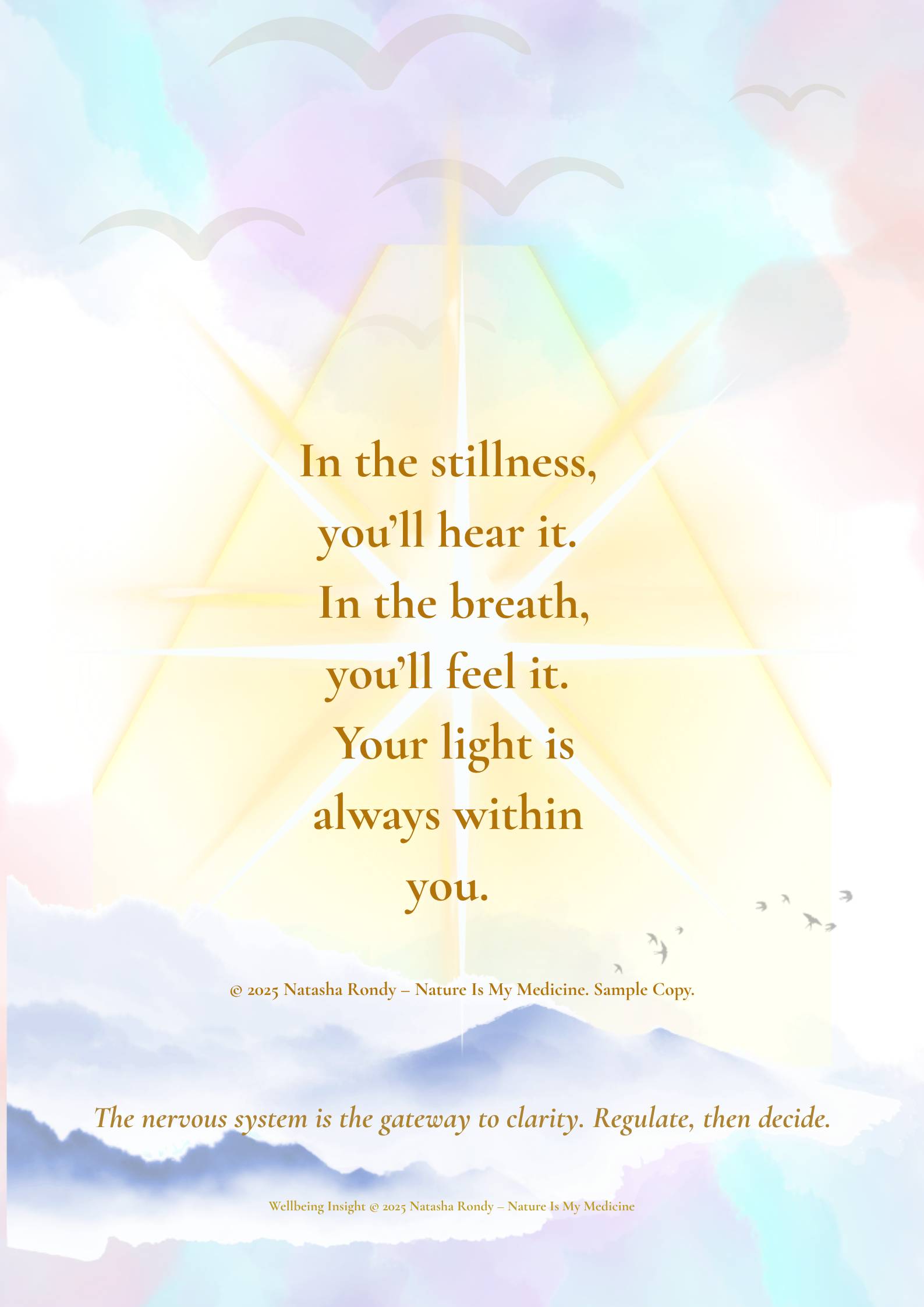 Follow Your Light – A Wellbeing Poster for Calm & Clarity