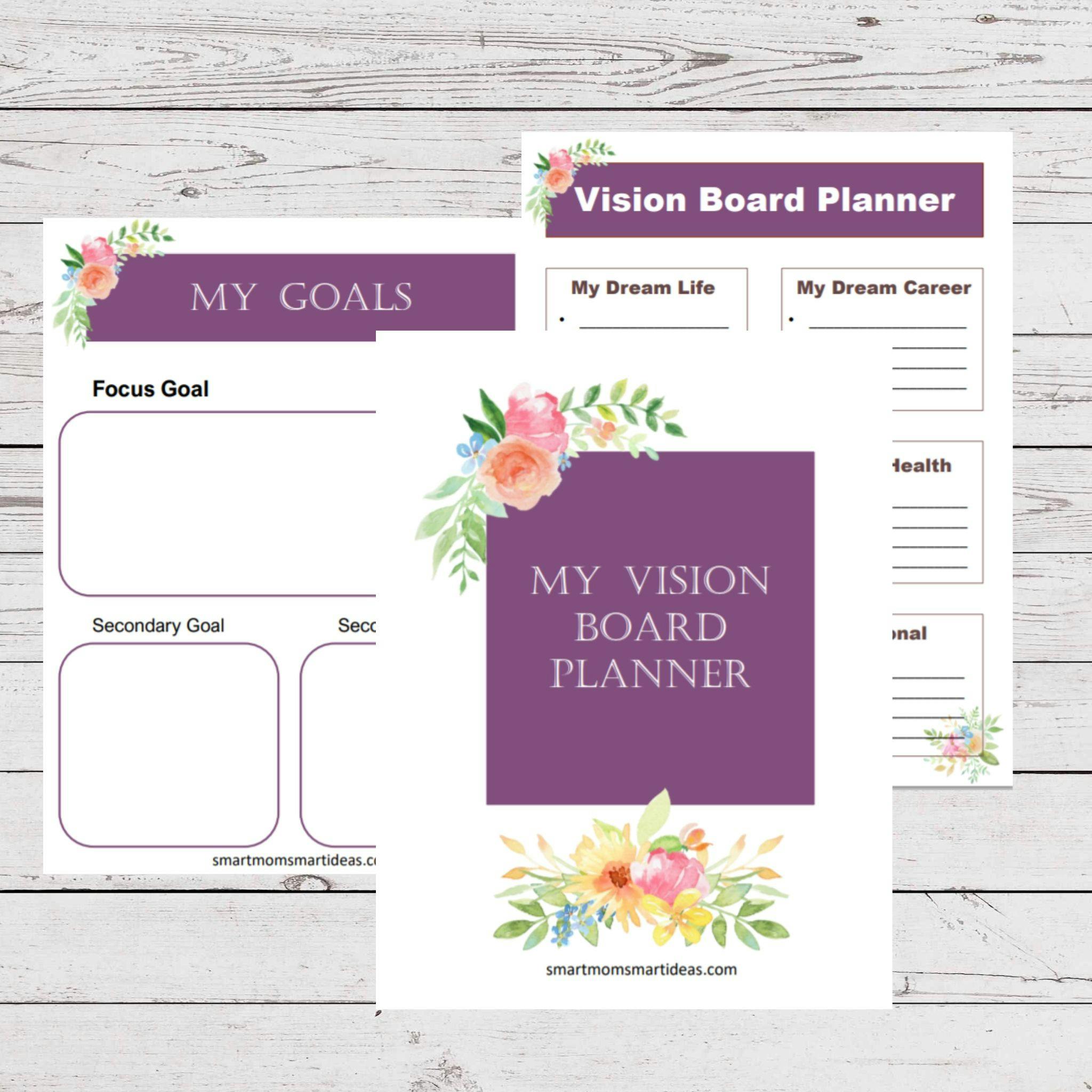Vision Board Examples And Free Vision Board Printables Goal Setting Smart Mom Smart Ideas