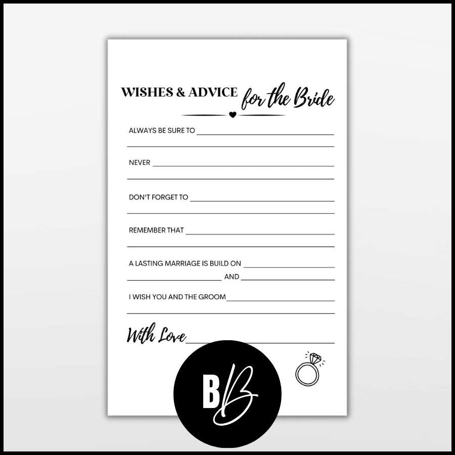 Free Printable Wedding Advice Cards and What To Write - Bold & Bubbly for Advice For The Bride Cards Free Printable