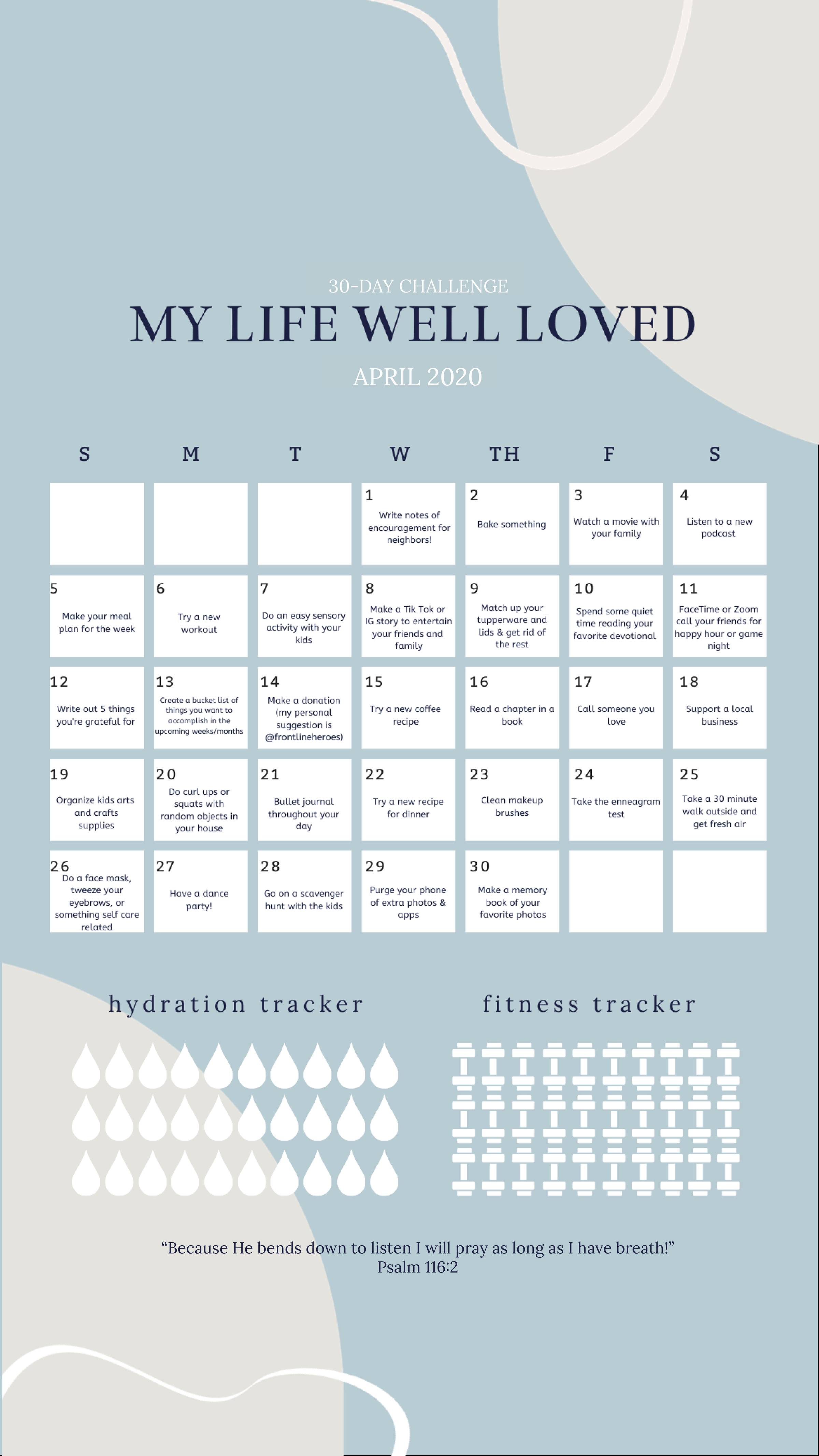 Surviving COVID19 A Daily Quarantine Calendar Healthy By Heather Brown