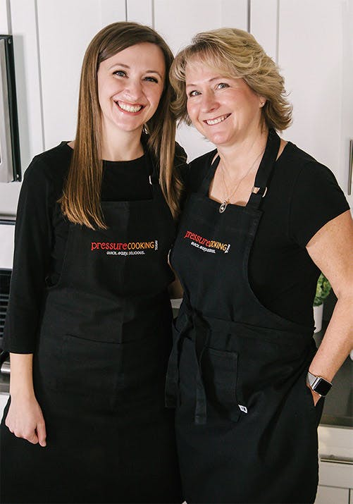 Jenn (left) and Barbara (right), the mother-daughter team at Pressure Cooking Today.