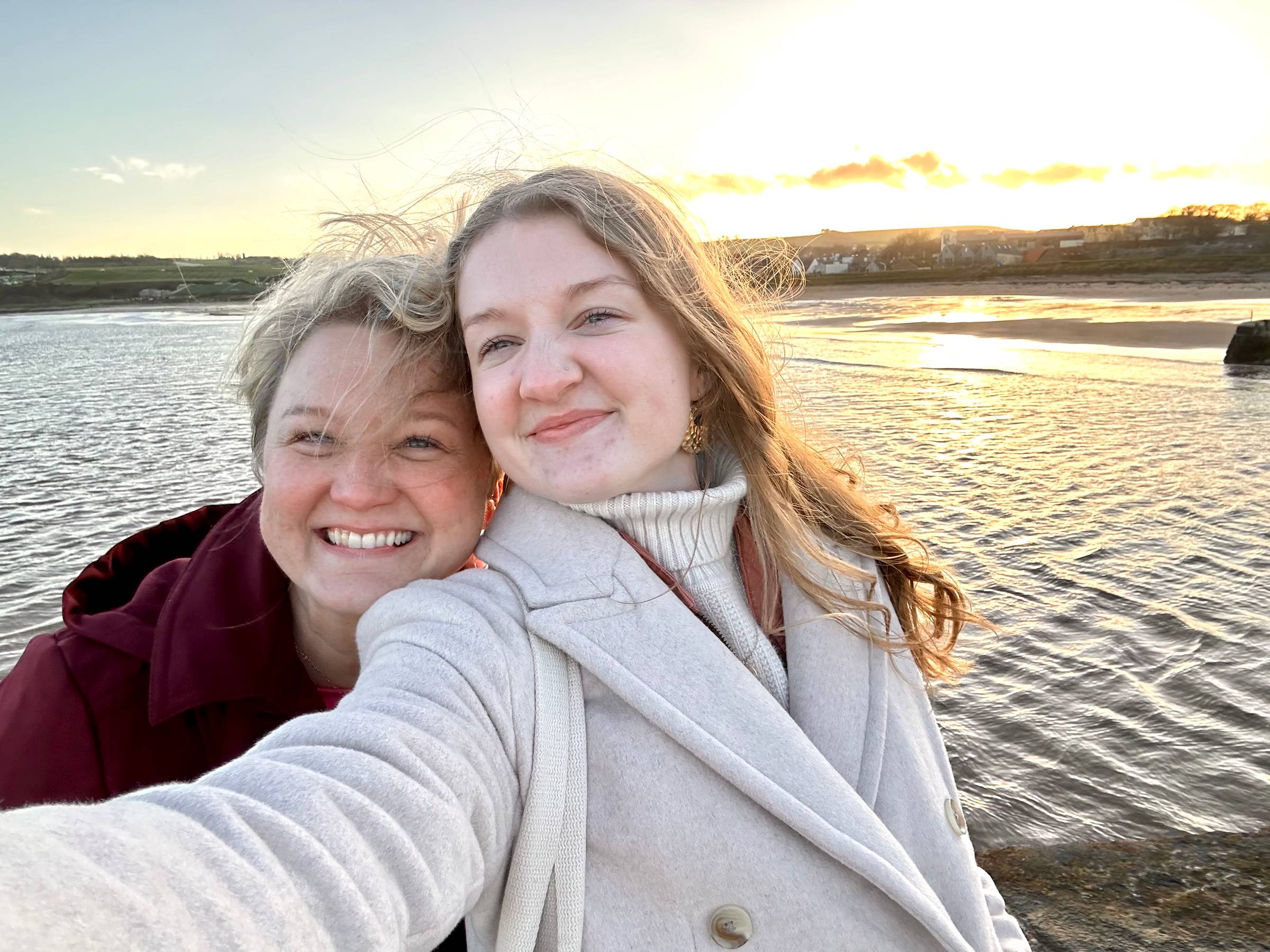Sarah and Audrey at the North Sea