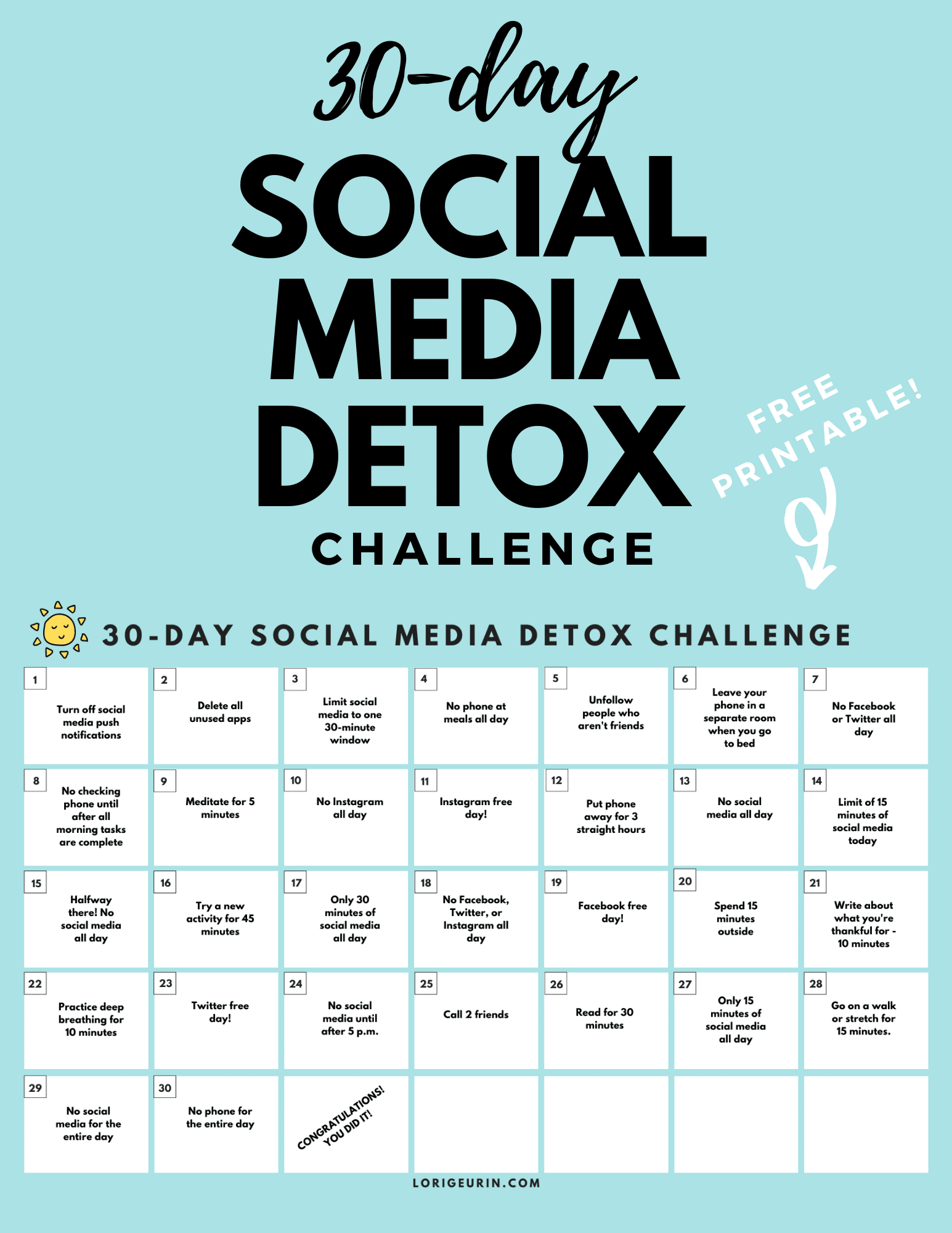 Day Social Media Detox Challenge