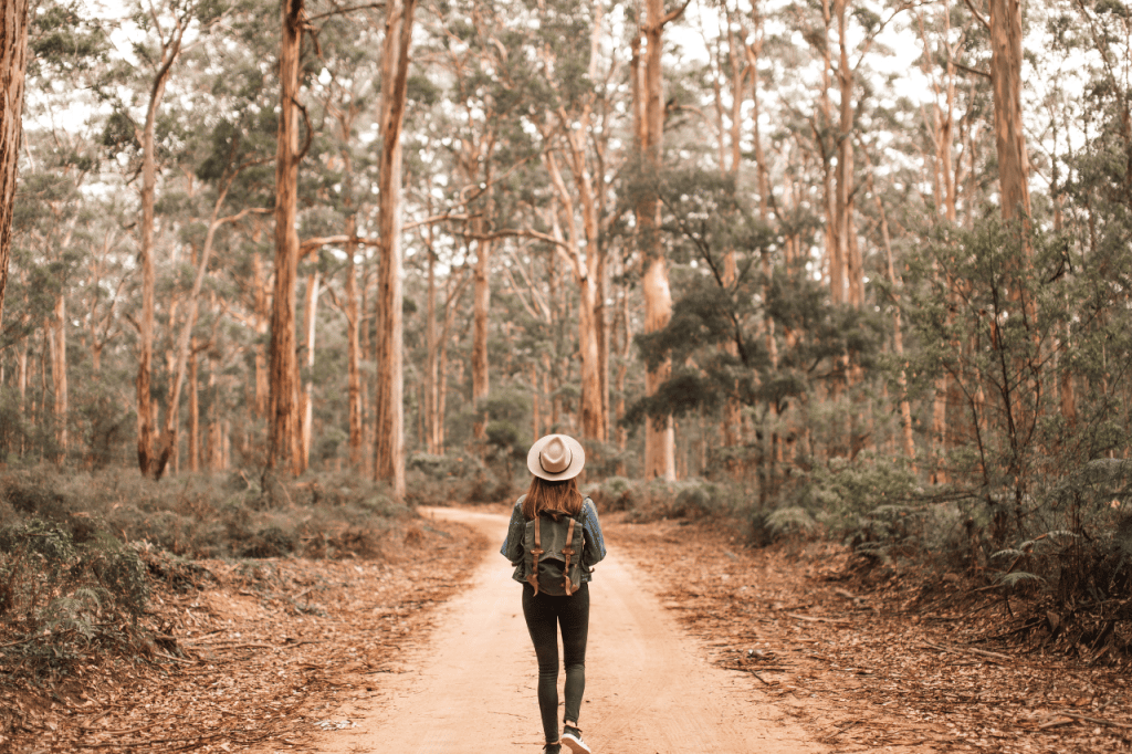 woman walking outdoors