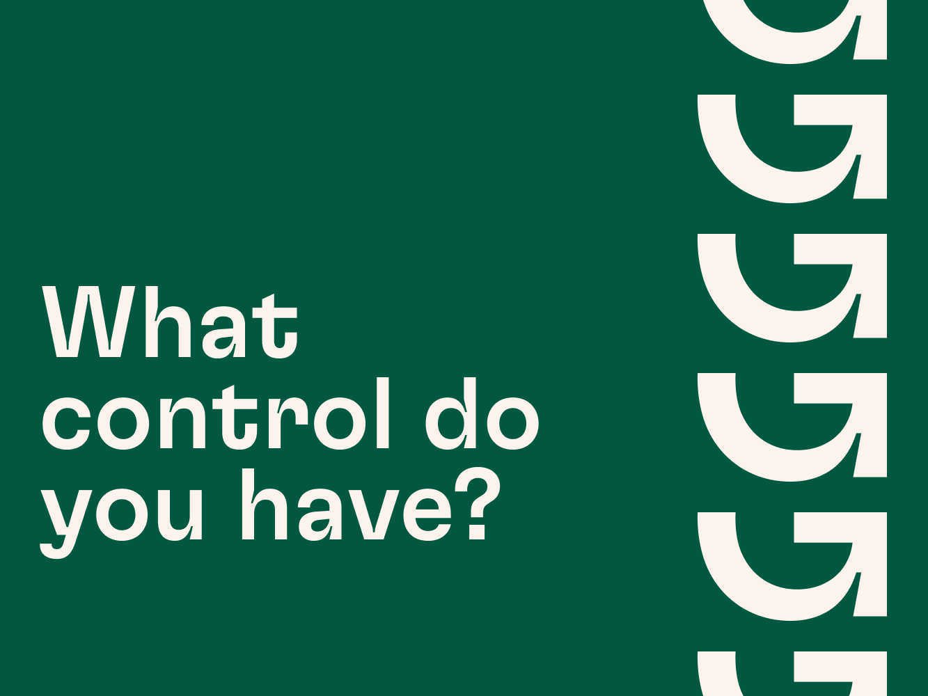 What control do you have in the impact space?