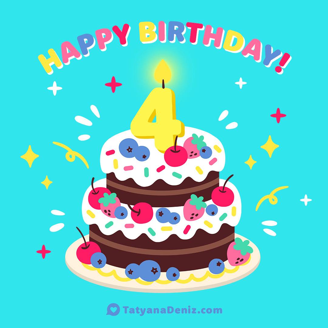 Easy birthday cake drawing by Tatyana Deniz