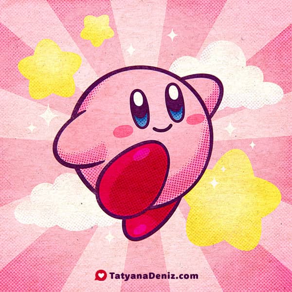Retro Kirby Fan Art by Tatyana Deniz