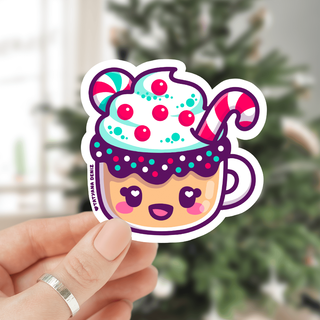 Kawaii hot chocolate sticker by Tatyana Deniz