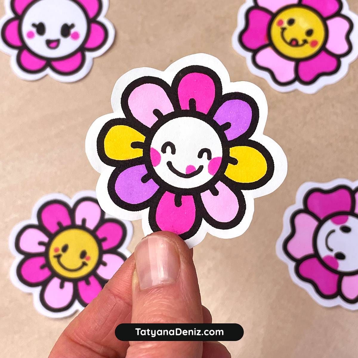 Kawaii flowers by Tatyana Deniz