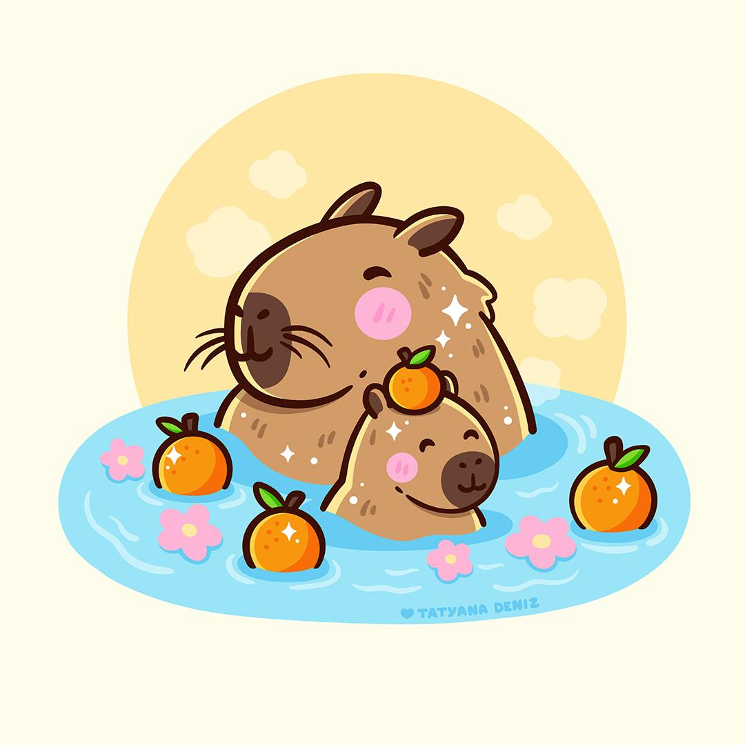 Kawaii capybaras by Tatyana Deniz